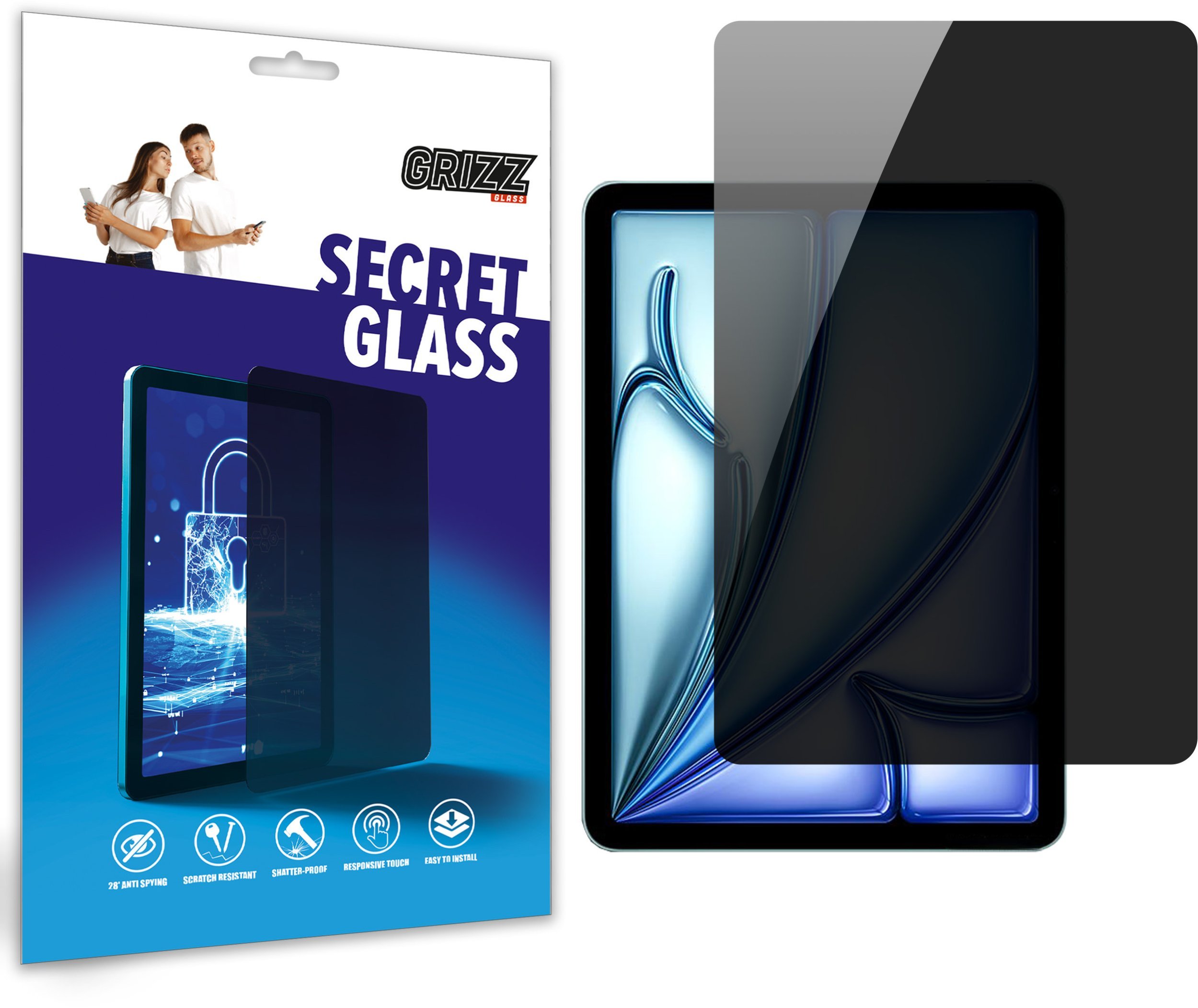 Matowe szkło prywatyzujące GrizzGlass SecretGlass do Apple iPad Air 11