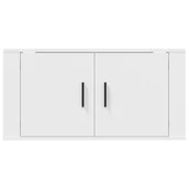 Szafki RTV - Lumarko Wisząca szafka telewizyjna, biała, 80x34,5x40 cm - miniaturka - grafika 1