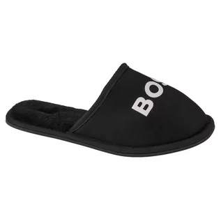 Buty dla dziewczynek - Kapcie Boss Logo Slippers Jr J29312-09B czarne - grafika 1