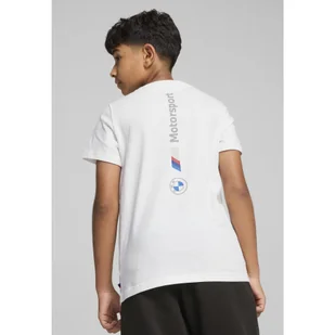 Młodzieżowa koszulka BMW M Motorsport ESS+ z logo PUMA White - Koszulki sportowe damskie - miniaturka - grafika 1