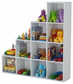 Półki i regały dla dzieci - Biały schodkowy regał na zabawki R5-F66 - miniaturka - grafika 1