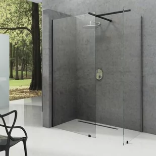 Ravak GW9WP0300Z1 ścianki Walk In ścianka Walk In Wall-150/200 czarna szkło Transparent - Ścianki i drzwi prysznicowe - miniaturka - grafika 1