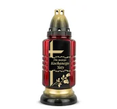 Lampiony i znicze - Znicz Kochanemu Tacie 28 cm Czerwony DP737 Znicz z Dedykacją z Wkładem Wymiennym - miniaturka - grafika 1