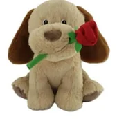 Maskotki i pluszaki - Piesek pluszowy z różą 35cm - miniaturka - grafika 1