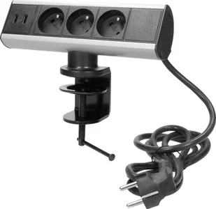Orno Gniazdo meblowe z ładowarką USB i zaciskiem śrubowym 3x2P+Z, 2xUSB - Gniazdka elektryczne - miniaturka - grafika 1