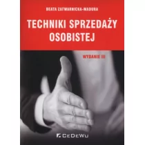 Techniki sprzedaży osobistej Beata Zatwarnicka-Madura - Ekonomia - miniaturka - grafika 1