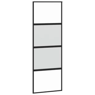 Drzwi przesuwne, czarne, 76x205 cm, szkło hartowane, aluminium 8721012120532 - Drzwi wewnętrzne - miniaturka - grafika 3