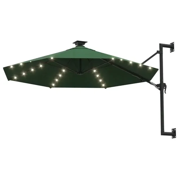 VMP Parasol Ścienny Ogrodowy Składany Na Słupku Na Taras Balkon Led 300 Cm