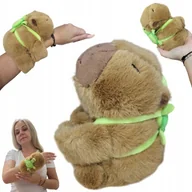 Maskotki i pluszaki - Maskotka Kapibara z Żółwiem Plecakiem PLUSZAK ZABAWKA OPASKA NA RĘKĘ 15 cm - miniaturka - grafika 1