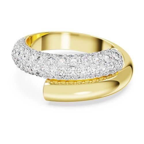 Swarovski Pierścionek Dextera, Biały, Powłoka w odcieniu złota