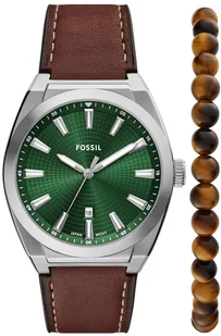 Zegarek Zegarek Fossil FS6080SET Brown Leather Strap Gift Set 41mm - Zegarki męskie - miniaturka - grafika 1