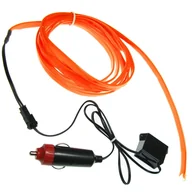 Żarówki samochodowe - Światłowód TAŚMA EL WIRE Ambient Pasek 3m POMARAŃC - miniaturka - grafika 1