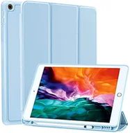 Etui do tabletów - HUEZOE Etui kompatybilne z iPadem 9/8/7 generacji (10,2 cala, model 2021/2020/2019, 9./8. generacji), miękka tylna obudowa z TPU, z uchwytem na długopis, automatyczne uśpienie/budzenie, - miniaturka - grafika 1