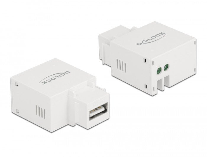 DeLOCK Keystone Module USB Type-A Charging Port 2.1 A white, Flat, White, USB A, Terminal, Female, Female 87791
