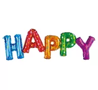 Balony i akcesoria - GO Balon foliowy kolorowy napis Happy 92 cm HS-NHP47 - miniaturka - grafika 1