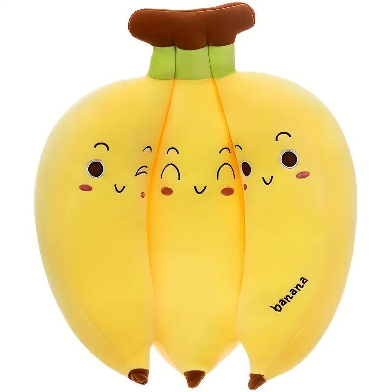 PLUSZOWA MASKOTKA BANAN 50 CM – UROCZA PODUSZKA Z TWARZAMI OWOCÓW