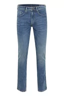 Spodenki męskie - Blend BHJet fit NOOS fit - NOOS męskie spodnie jeansowe Denim Slim Fit, Denim Middle Blue (200291), 33W / 32L - miniaturka - grafika 1