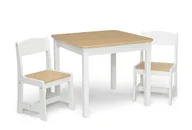 Zestawy mebli dla dzieci - STOLIK DREWNIANY BIAŁY STÓŁ 2 KRZESŁA DLA DZIECI MEBLE DZIECIĘCE - miniaturka - grafika 1