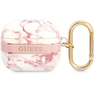 Etui Guess do AirPods 3 cover różowy/pink Marble Strap Collection - Akcesoria do słuchawek - miniaturka - grafika 1