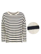 Swetry damskie - Sublevel Sweter w kolorze kremowo-czarnym - miniaturka - grafika 1