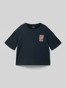 Koszulki dla dziewczynek - T-shirt z nadrukiem z logo - miniaturka - grafika 1