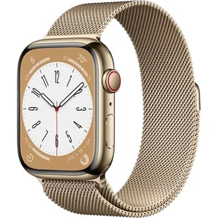 Apple Watch 8 Cellular 45mm Złoty z bransoletą mediolańską w kolorze złotym - Smartwatch - miniaturka - grafika 1