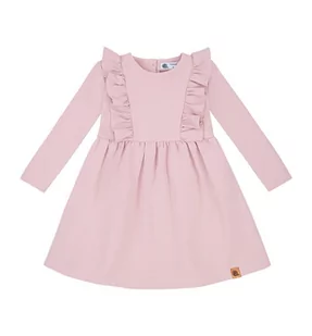 Sukienka z falbanką brudny róż - 134 - Sukienki - miniaturka - grafika 1