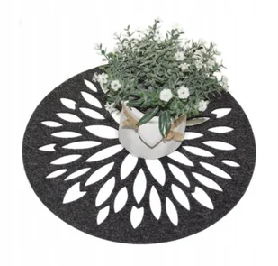 Podkładka Filcowa Dekoracyjna na Stół Pod Talerz Aster 30cm Czarny - Obrusy i serwetki - miniaturka - grafika 1