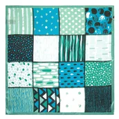 Apaszki i szaliki męskie - Damska chusta jedwabna we wzory zielono - niebieska - miniaturka - grafika 1