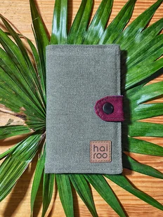 Portfel FUKU z bawełny canvas i bawełny drelich zielony - Portfele - miniaturka - grafika 1