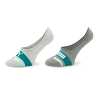 Skarpetki dla dzieci - Zestaw 2 par stopek dziecięcych Puma Kids Seasonal Footie 2P 938009 Szary - miniaturka - grafika 1