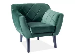 Signal Fotel tapicerowany KARO 1 VELVET zielony BLUVEL 78, nogi kolor wenge - Fotele - miniaturka - grafika 1