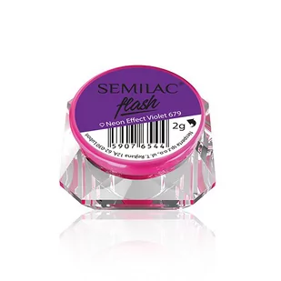 Semilac Pyłek Flash Neon Effect Intense Violet 679 SA040 - Żele do paznokci - miniaturka - grafika 1