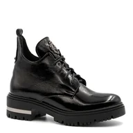 Botki damskie - Czarne lakierowane botki LM60309 - Neścior - miniaturka - grafika 1