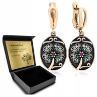 Kolczyki - Kolczyki Srebrne 925 Cyrkonie Biżuteria Dla Kobiety Koniczyna Grawer - miniaturka - grafika 1