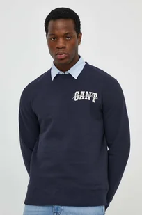 Gant bluza bawełniana męska kolor granatowy z aplikacją - Bluzy męskie - miniaturka - grafika 1