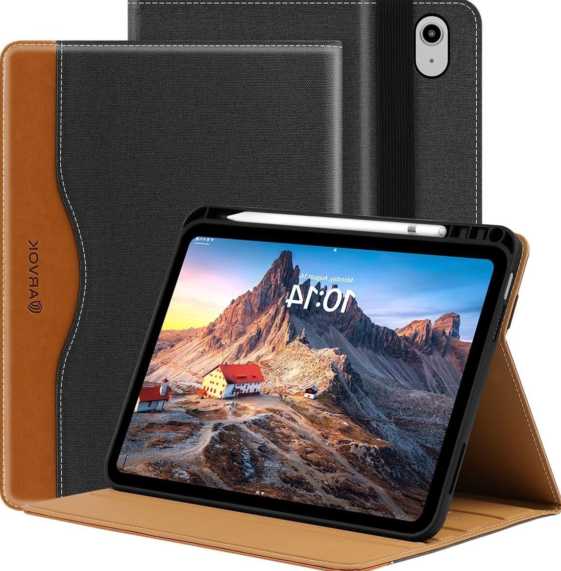 ETUI TABLET SKÓRZANE 10.9 CALA SZARE BRĄZOWE ANTYPOŚLIZGOWE FUNKCYJNE ETUI