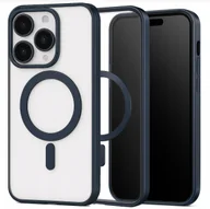 Etui i futerały do telefonów - Etui do Apple iPhone 15 Pro Do Magsafe, Granatowe, Metal, Clear Szkło - miniaturka - grafika 1