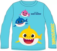 Bluzy dla dziewczynek - Bluzka dziecięca kolorowe rekiny Baby Shark Błękitna - miniaturka - grafika 1