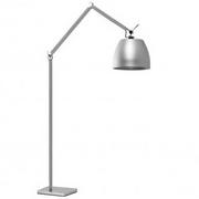 Lampy stojące - Metalowa lampa podłogowa Zyta loft do salonu aluminium - miniaturka - grafika 1
