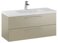 Szafki łazienkowe - Szafka Wisząca Z Umywalką RON 100 cm - Cappuccino Mat - Uchwyty Chromowane - miniaturka - grafika 1