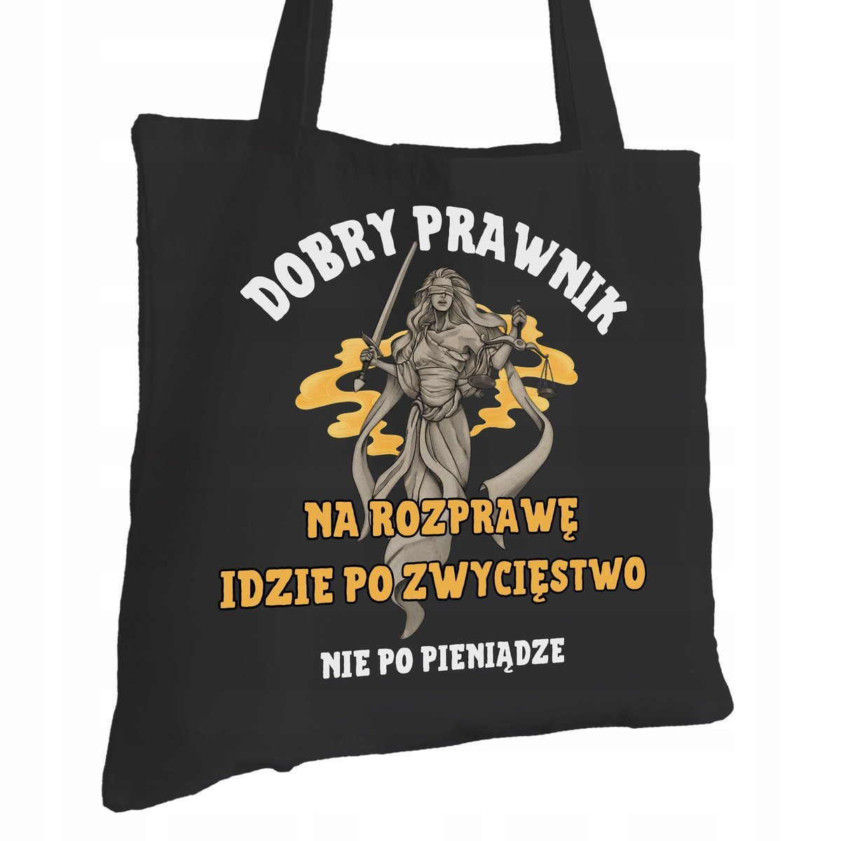 Torba Bawełniana dla Prawnika Czarna Na Prezent ekologiczna Trwały Nadruk