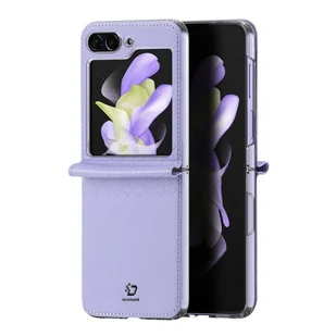 Skórzane etui Samsung Galaxy Z Flip5 5G z klapką portfel pokrowiec na tył Dux Ducis Bril - fioletowe - Portfele - miniaturka - grafika 2