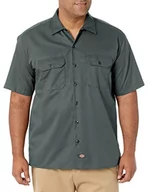 Koszule męskie - Dickies Męska koszula robocza z krótkim rękawem z dużymi i wysokimi guzikami, Lincoln Green, 3XL - miniaturka - grafika 1