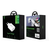 Ładowarki do telefonów - ŁAD SIEC T-PHOX ISPEED 20W + KABEL USB-C/USB-C WHITE - miniaturka - grafika 1