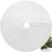 Ozdoby bożonarodzeniowe - Dywanik pod Choinkę Mata Futerko Biały Dywan 78 cm Duży na Prezenty Okrągły RUHHY - miniaturka - grafika 1