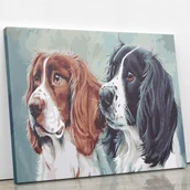 Malowanie po numerach - Zestaw do malowania po numerach - Czekające dwa psy 50x40 cm - miniaturka - grafika 1
