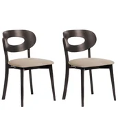 Krzesła - Zestaw 2 krzeseł Taner, z drzewa wenge, beżowe - miniaturka - grafika 1