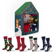 Skarpetki męskie - Skarpetki Świąteczne w Domku 4-pak - 40-45 - miniaturka - grafika 1