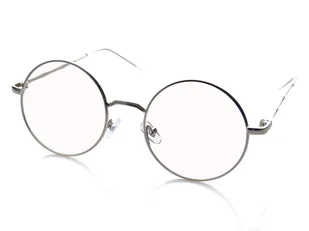 Lenonki okulary oprawki zerówki 2183 srebrne - Okulary korekcyjne, oprawki, szkła - miniaturka - grafika 1